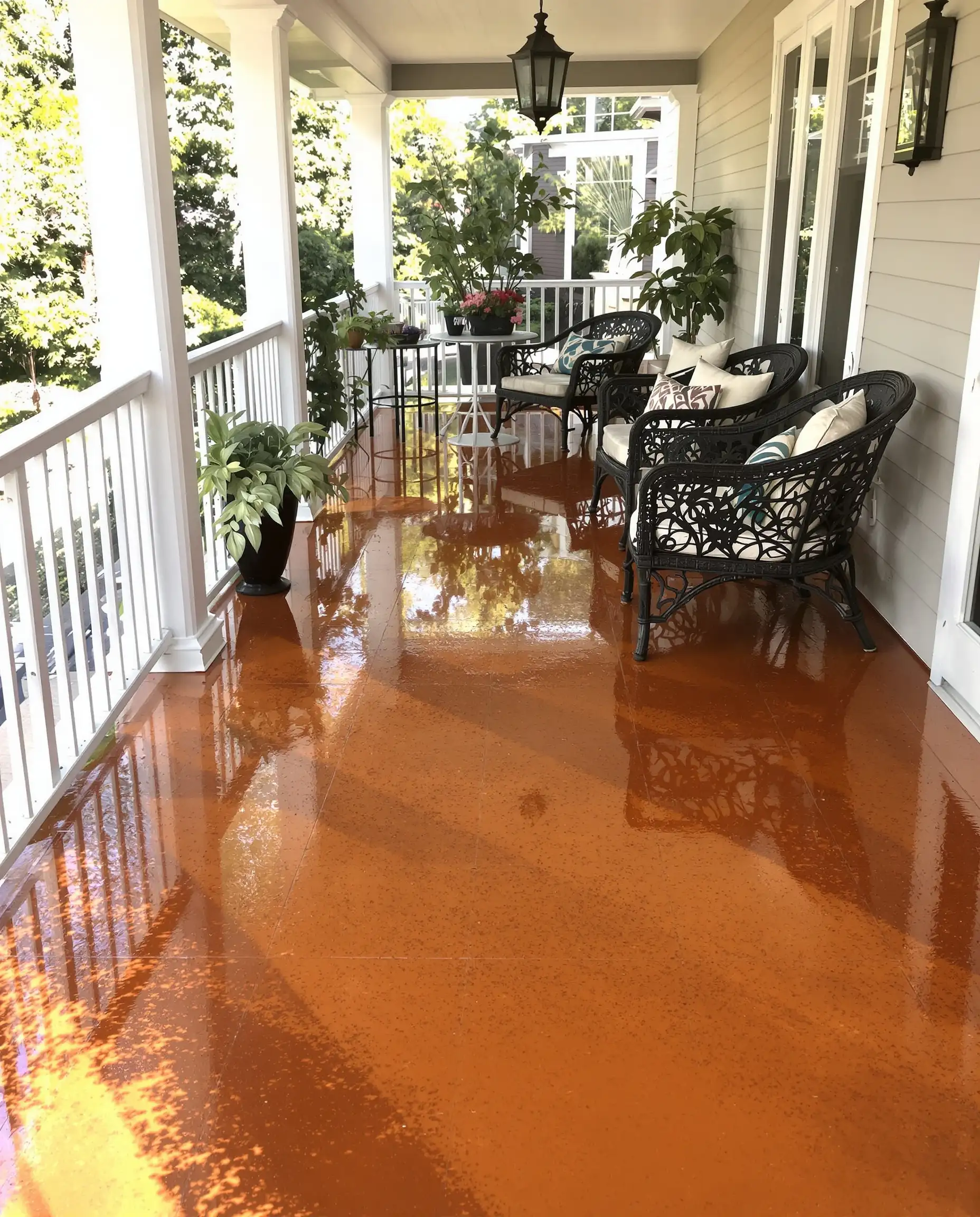 Decorative colored concrete pool deck — Ford Concrete, Kansas City