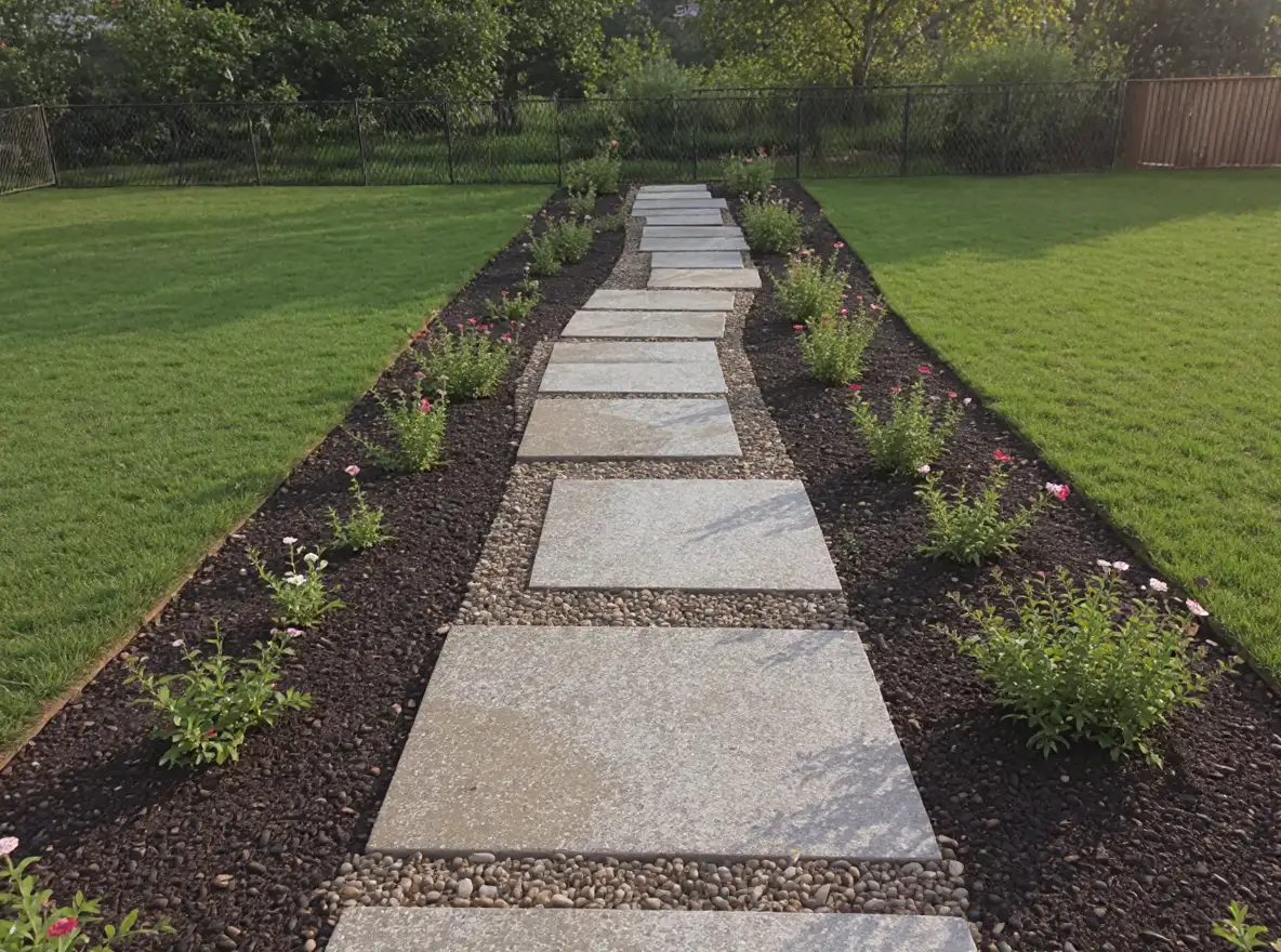 Exposed aggregate concrete walkway garden — Ford Concrete design idea
