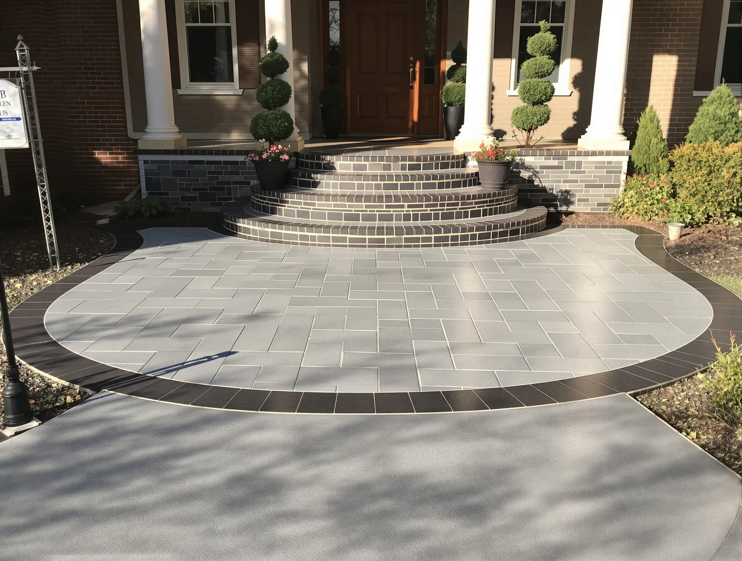 Decorative slate stamp concrete front entry walkway — Ford Concrete design idea