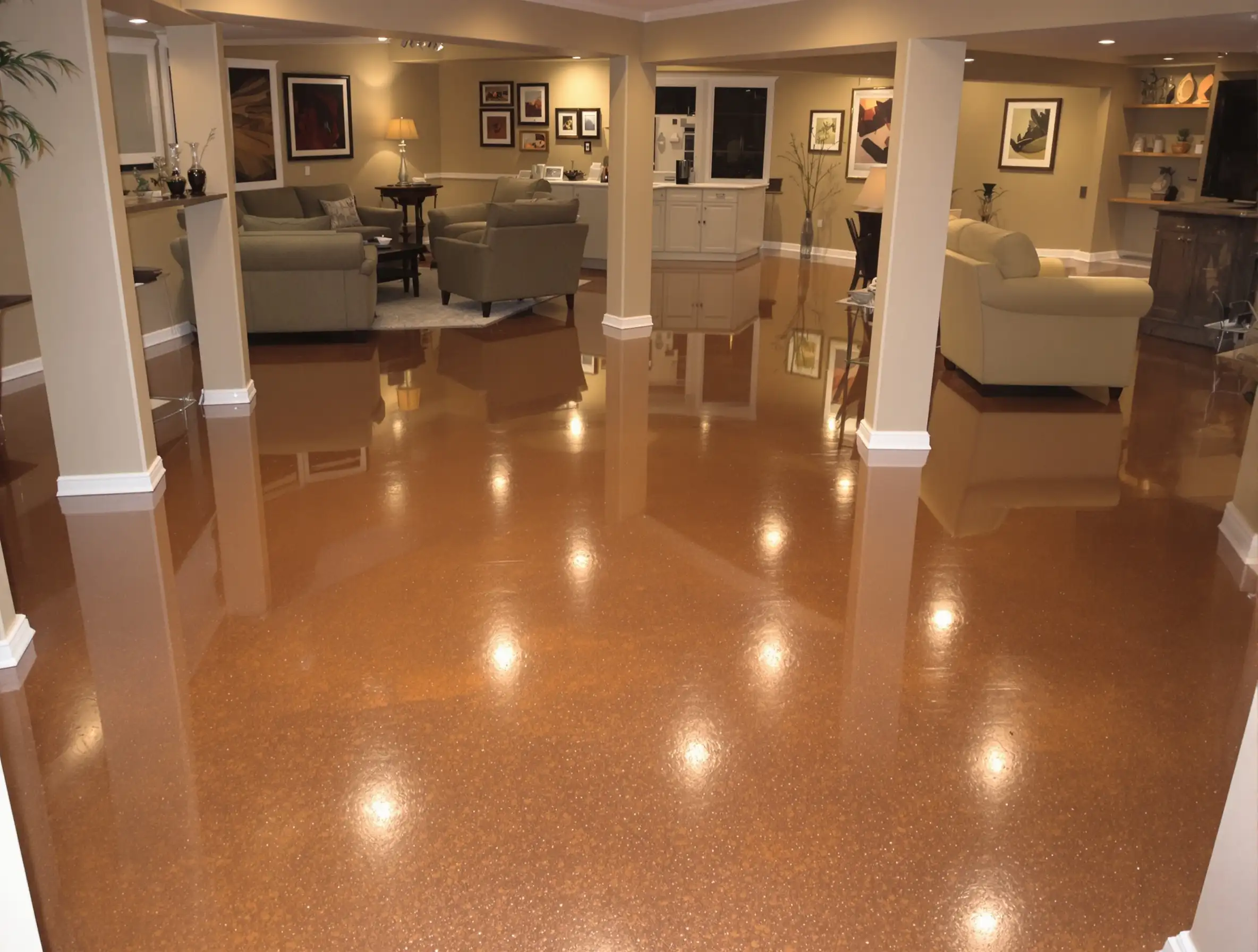 Stained concrete basement floor metallic — Ford Concrete design idea