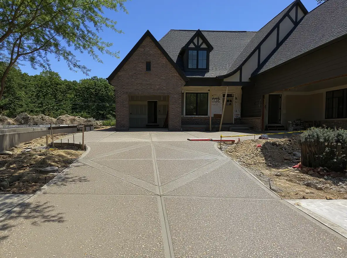 Exposed aggregate concrete driveway — Ford Concrete design idea