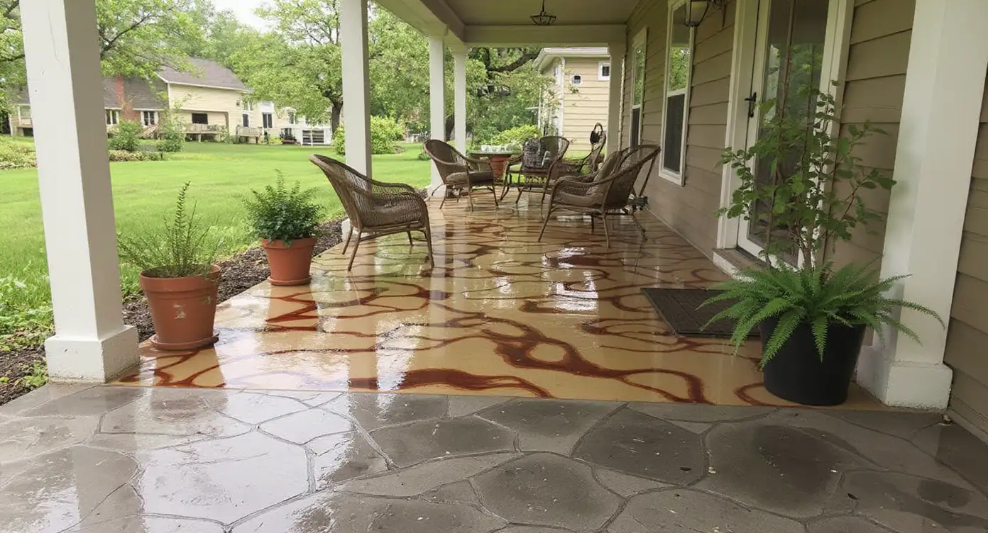Stained concrete covered porch — Kansas City