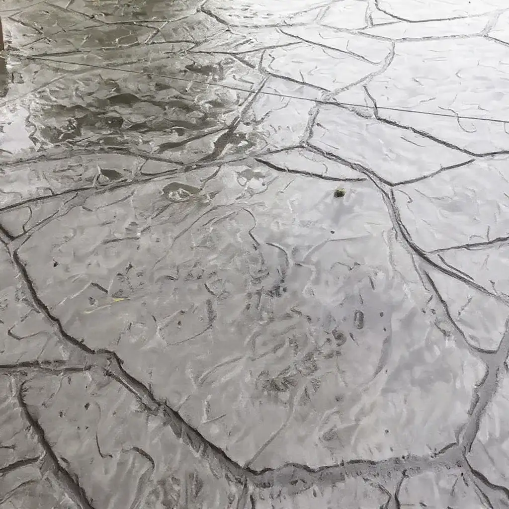 Random Stone stamped concrete texture close-up — Kansas City decorative concrete