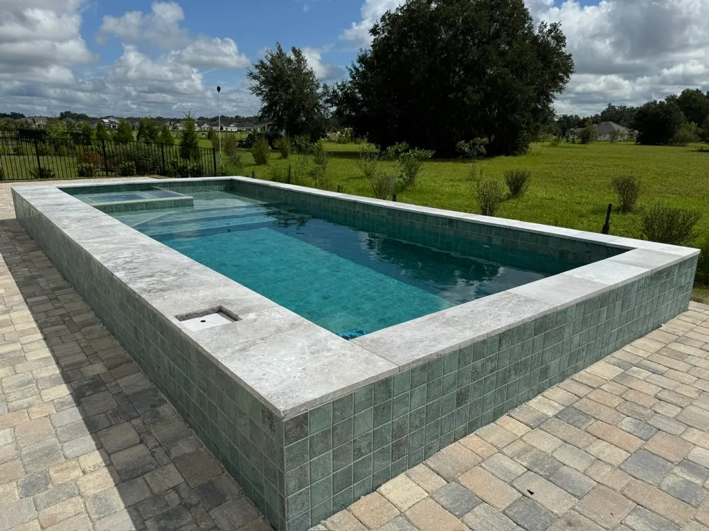 Elegance Escada fiberglass pool installed by Ford Concrete in Kansas City