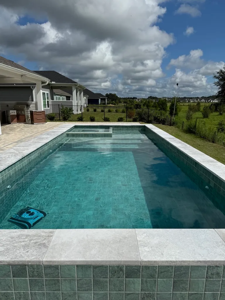 Elegance Praia fiberglass pool installed by Ford Concrete in Kansas City