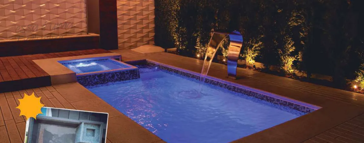 Piazza Spa fiberglass pool installed by Ford Concrete in Kansas City