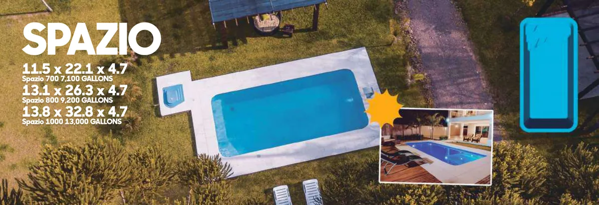 Spazio fiberglass pool installed by Ford Concrete in Kansas City