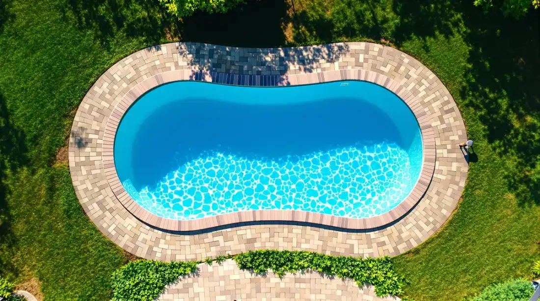 Broom finish concrete pool deck option