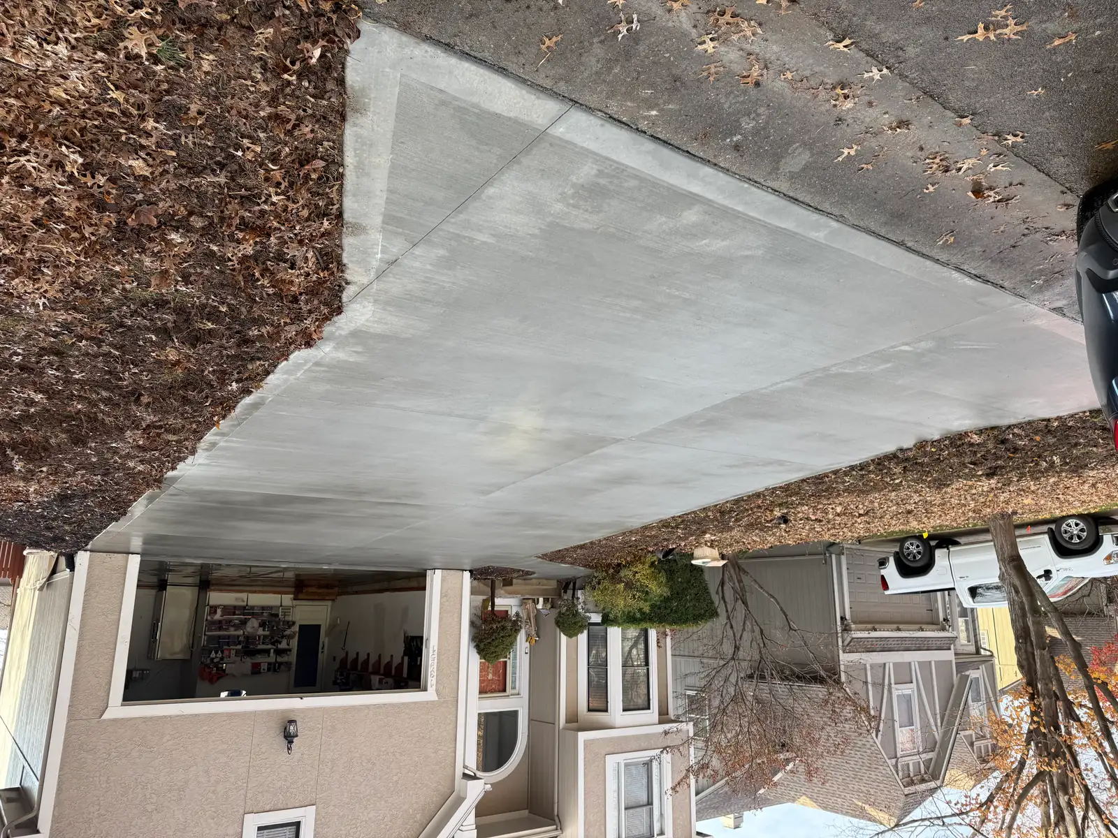 Residential concrete driveway aerial view Kansas City — completed project | Ford Concrete